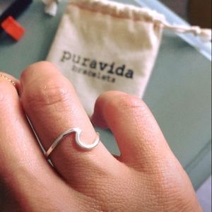 Sterling silver wave ring